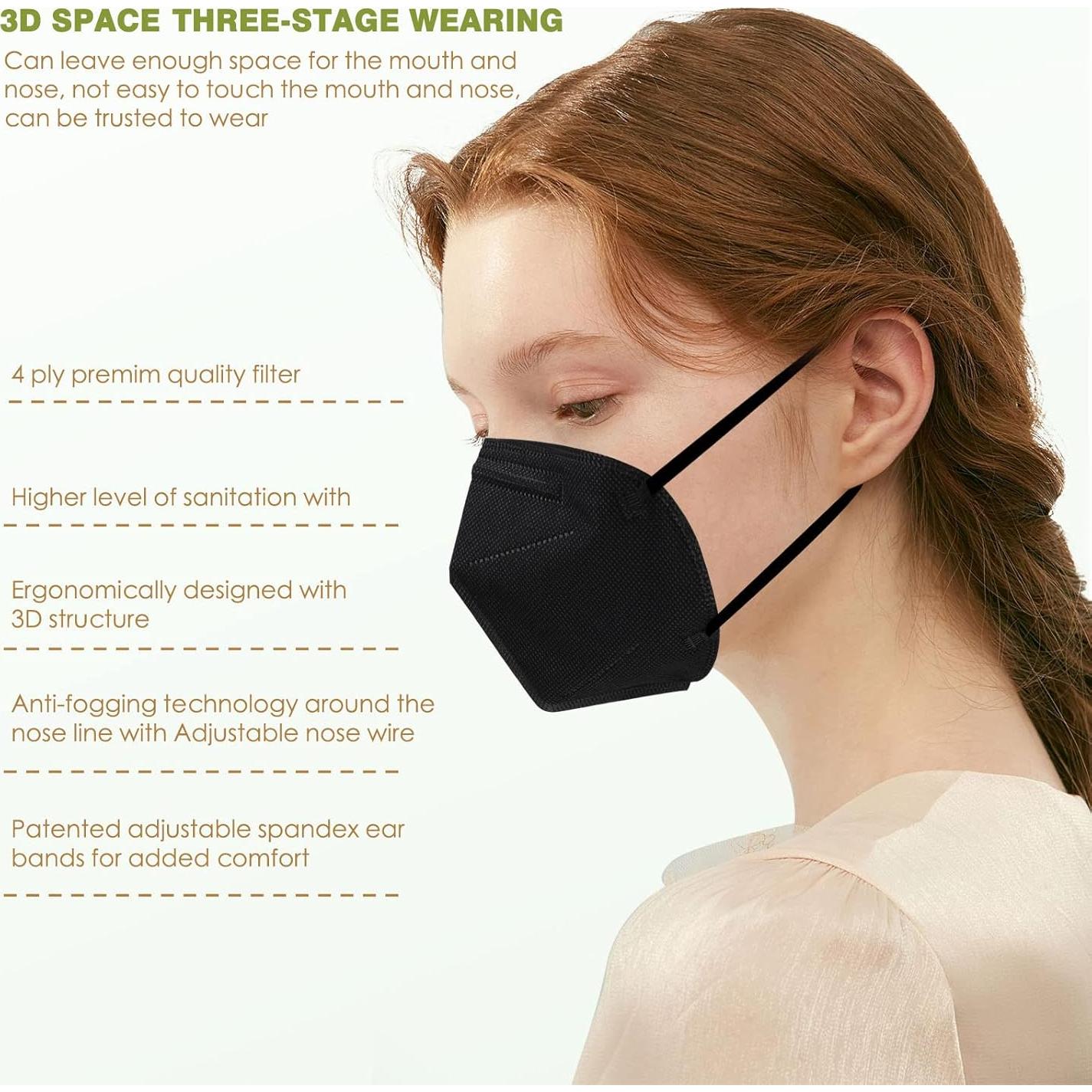 Mascarillas KN95 Wecolor 50 Unidades 5 Capas Transpirables