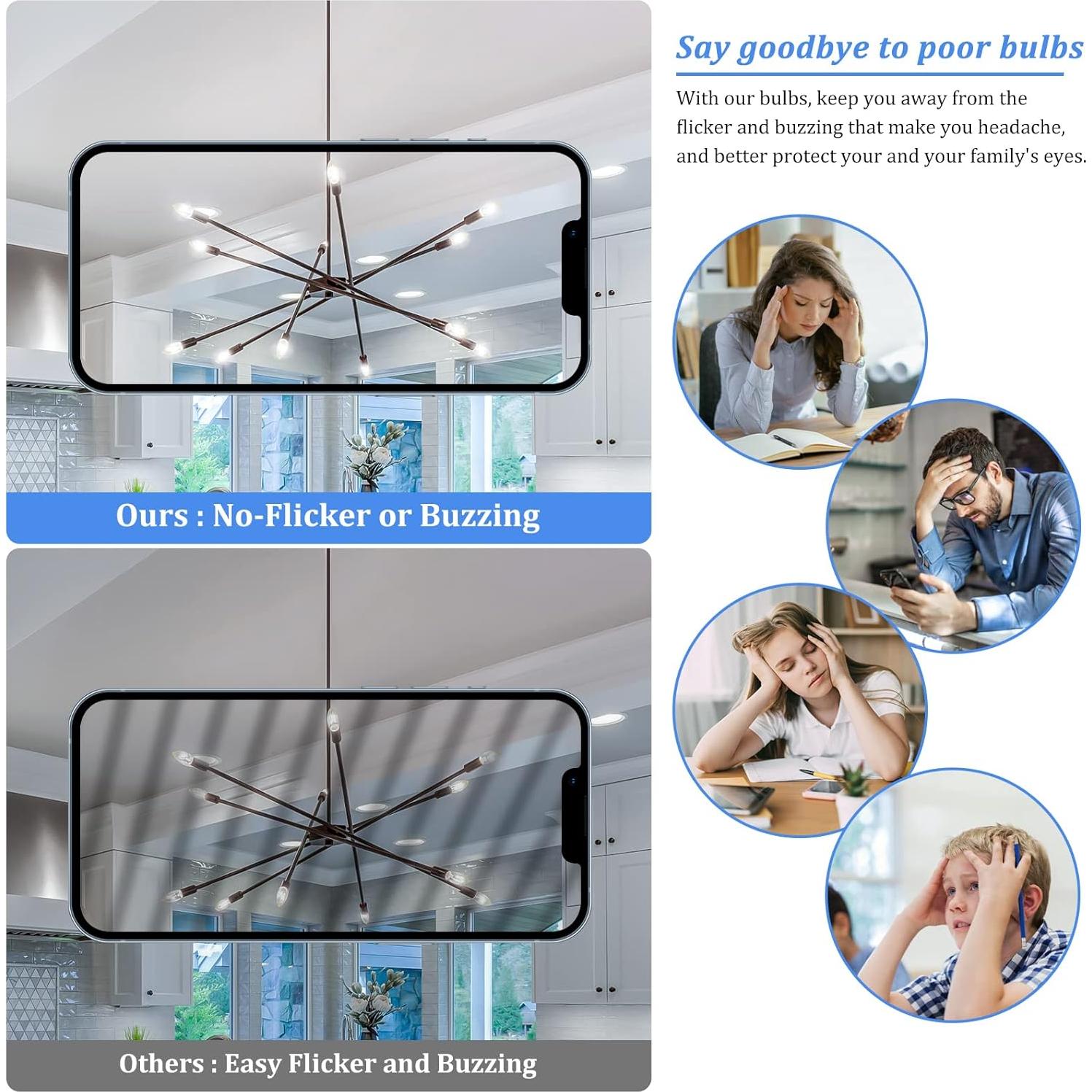 Bombillas LED Candelabra Brightever 6W Luz Diurna 5000K 5 Pzas