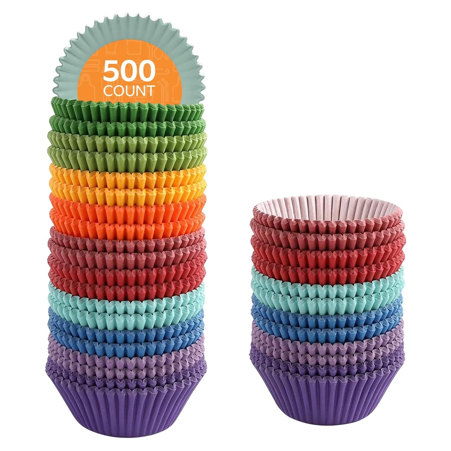 Forros de Cupcake GUSTO 500 Unidades Coloridos Estándar