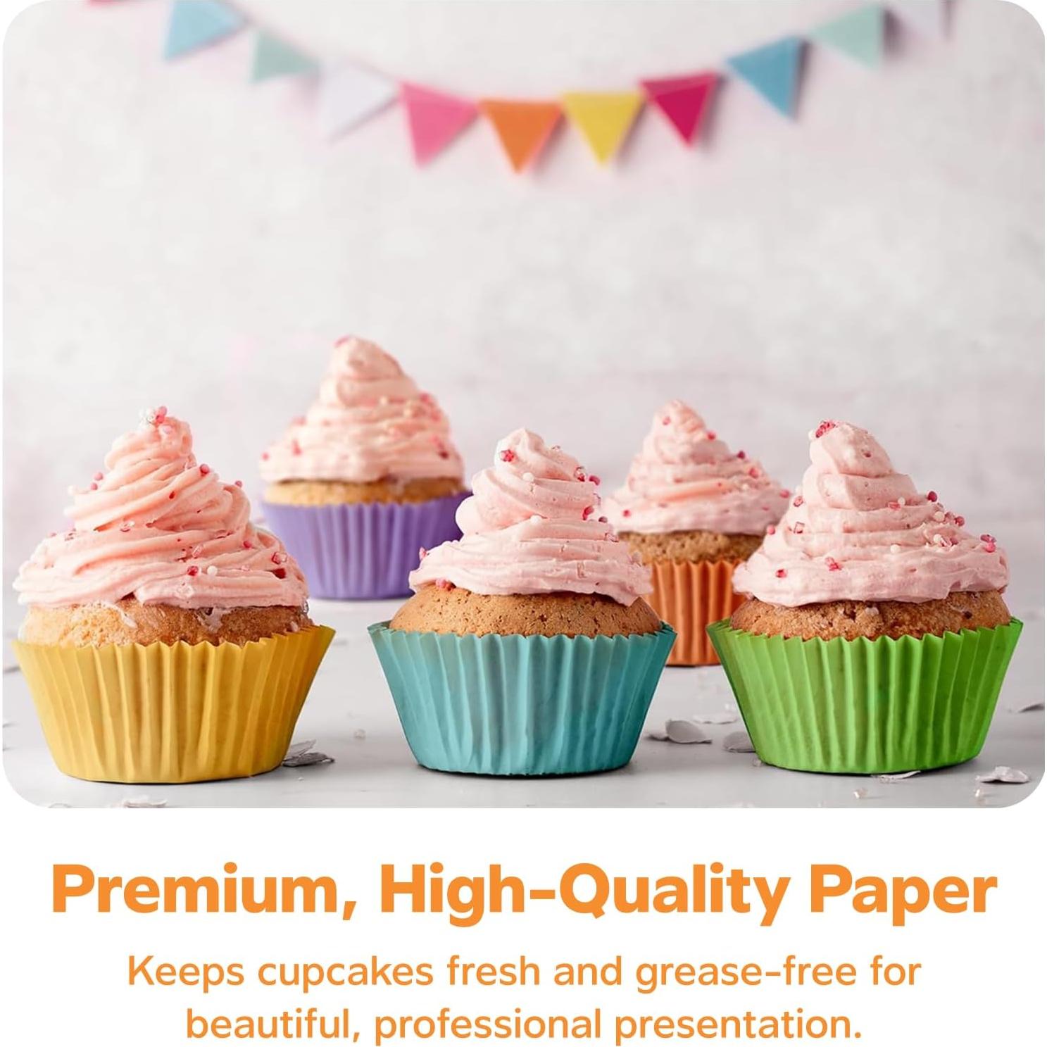 Forros de Cupcake GUSTO 500 Unidades Coloridos Estándar