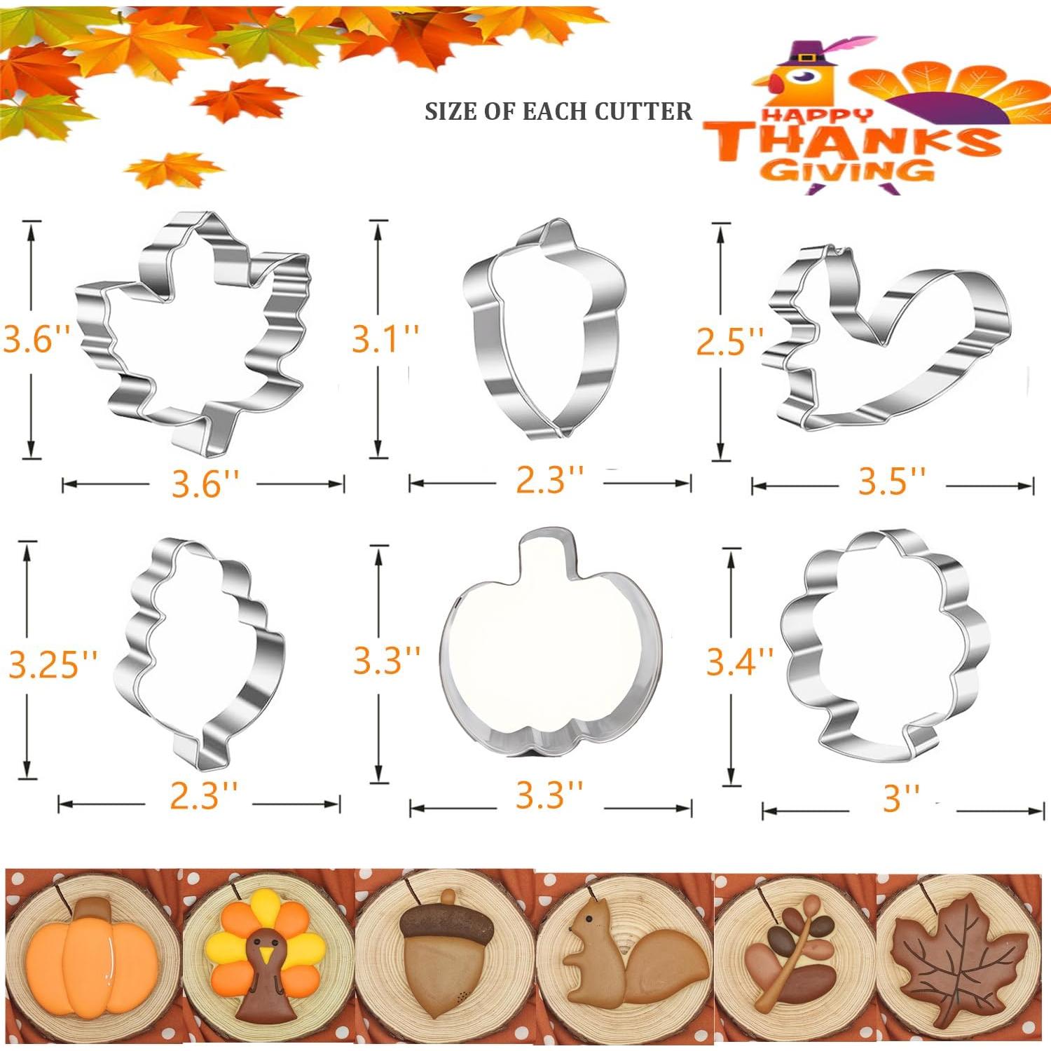 Cortadores de Galletas Acción de Gracias Tuzicake - 6 Piezas