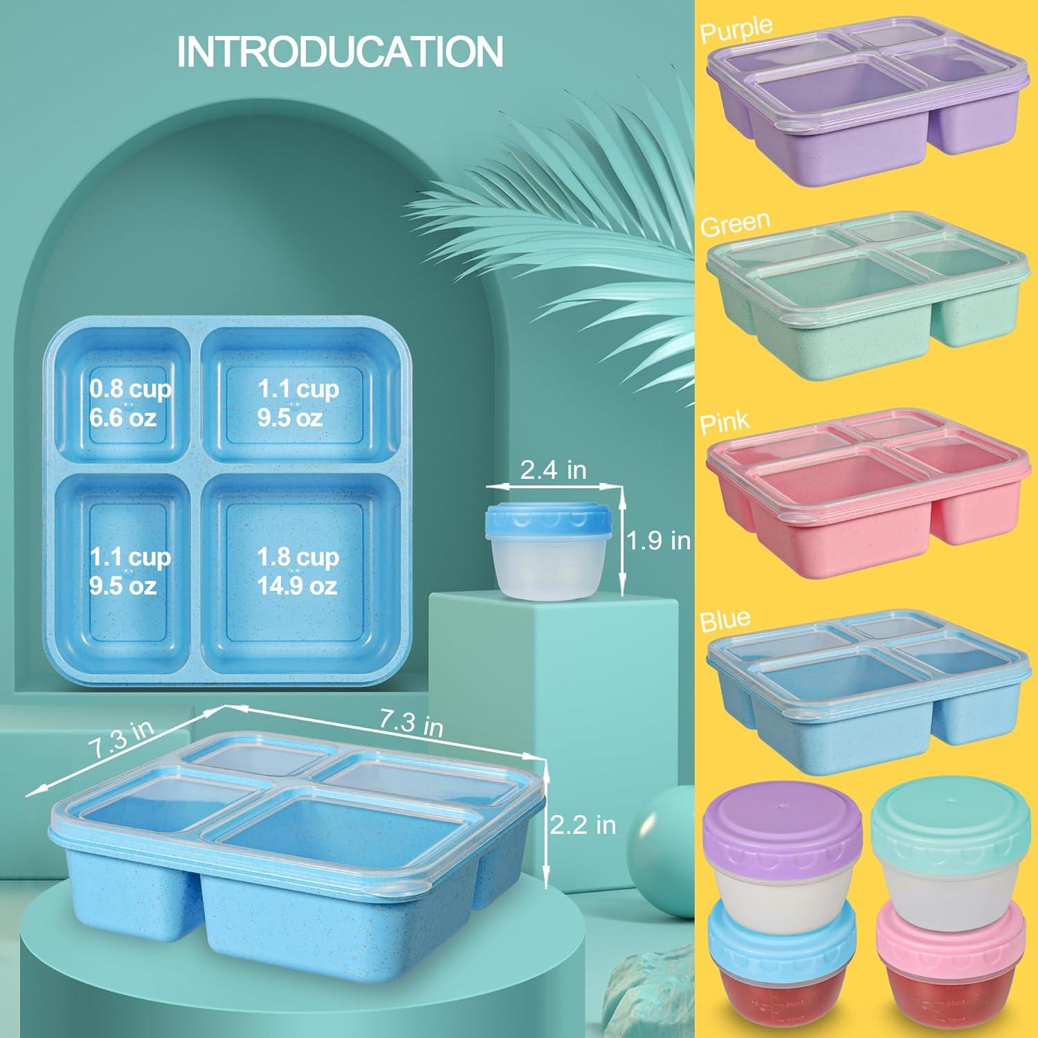 Contenedor de Almuerzo Bento TOUWMX 4 Compartimentos 1200ml