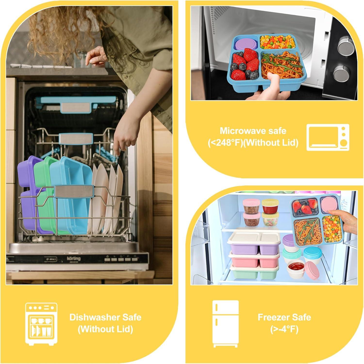 Contenedor de Almuerzo Bento TOUWMX 4 Compartimentos 1200ml