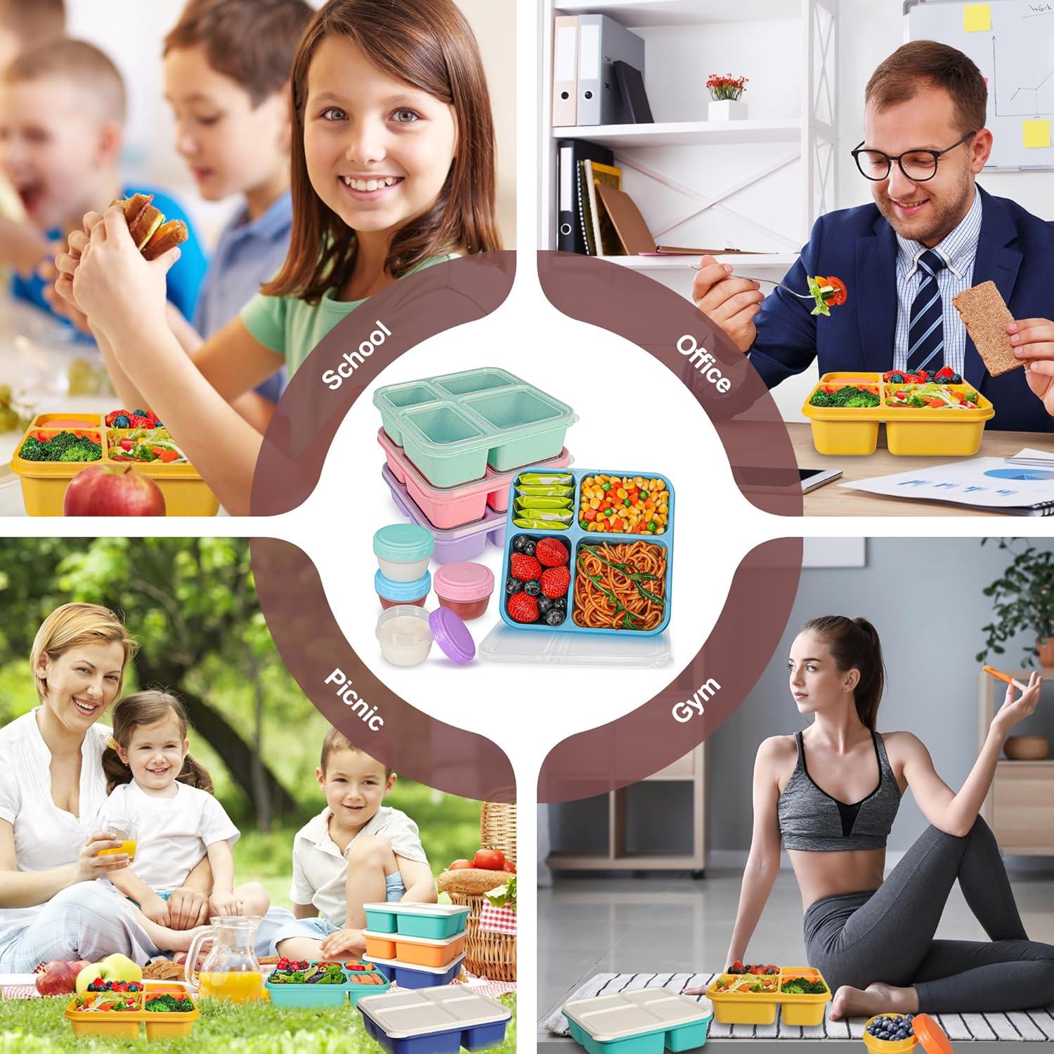 Contenedor de Almuerzo Bento TOUWMX 4 Compartimentos 1200ml