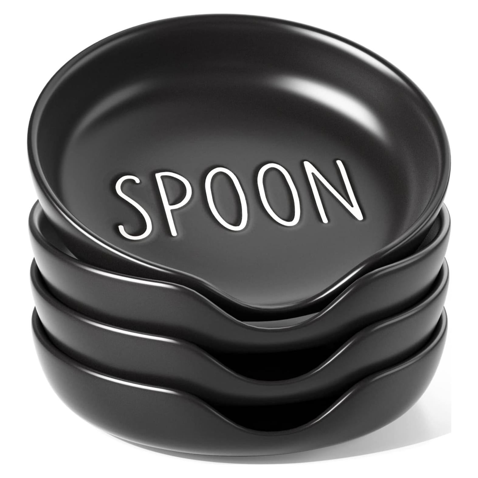 Soporte para Cucharas LE TAUCI Cerámica Negro Mate Set de 4