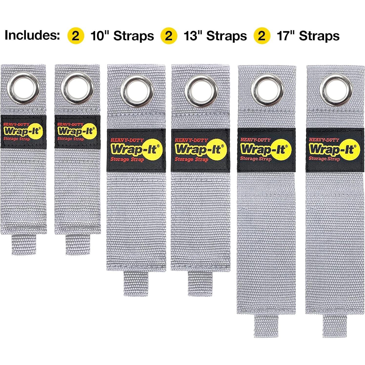 Correas de Almacenamiento Wrap-It 6 Piezas Plata 18-43 cm