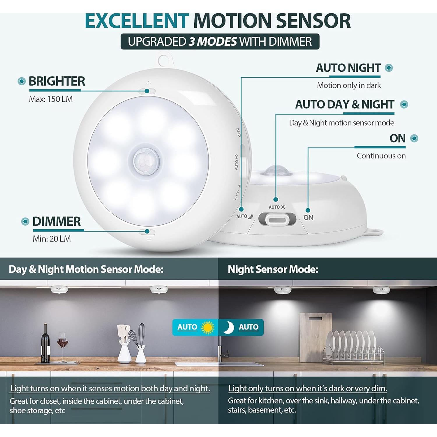Luz LED Nocturna BLS con Sensor de Movimiento - 3 Paquete
