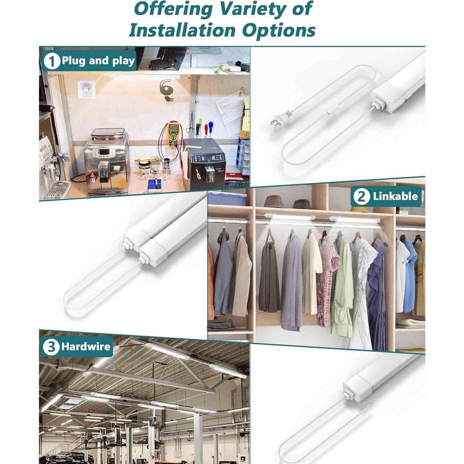 Luz de tubo LED WNSNOU 1.4FT 1800LM IP66 para gabinete