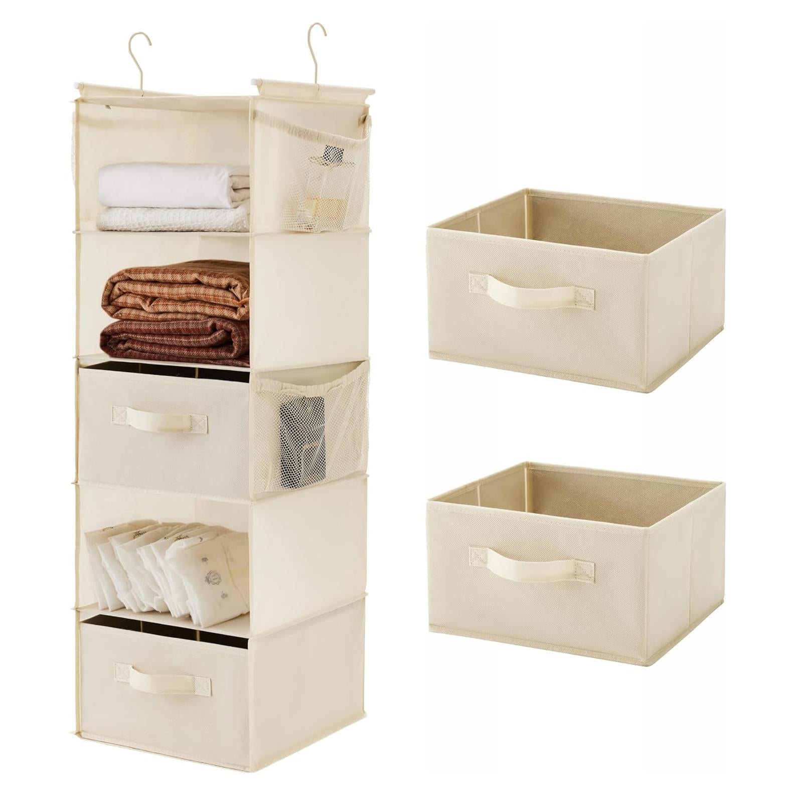 Organizador de Closet Colgante MAX Houser 5 Niveles Beige