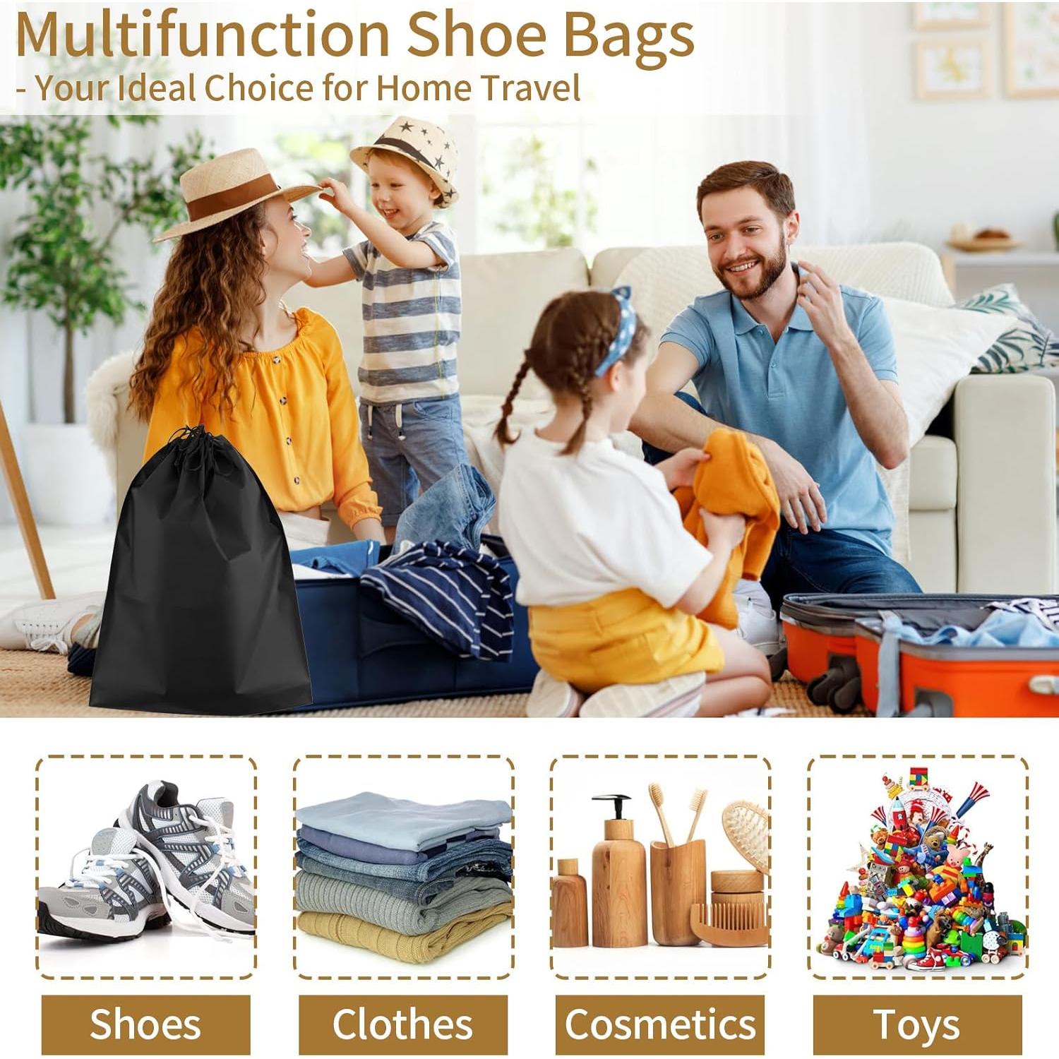 20 Bolsas Negras para Zapatos de Viaje COIDEA 39.9x30cm