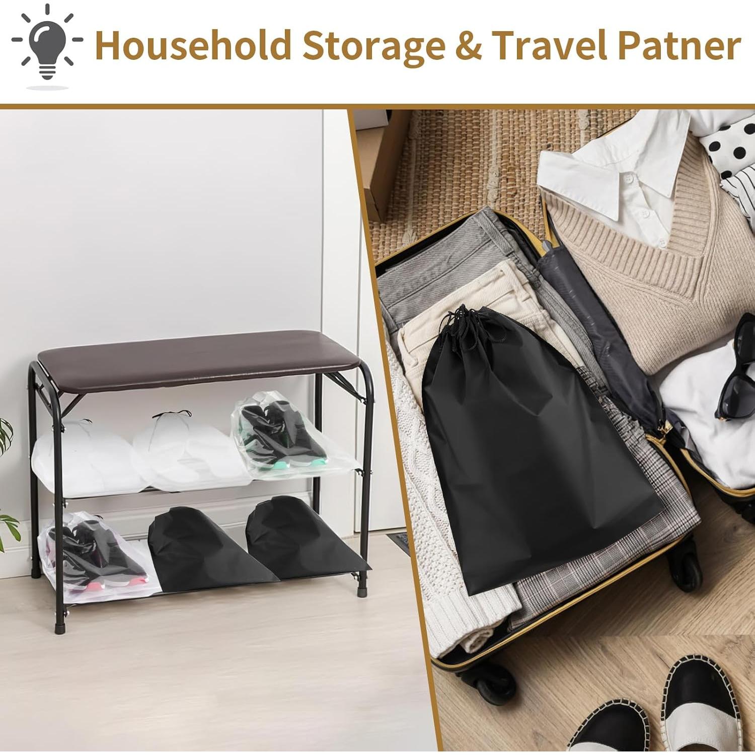 20 Bolsas Negras para Zapatos de Viaje COIDEA 39.9x30cm