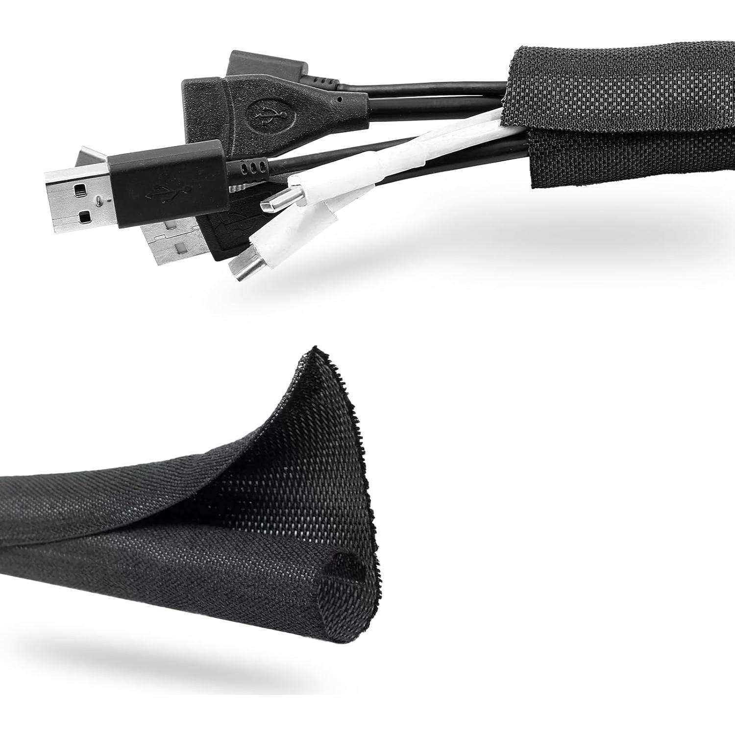 Manga de Cable Organizador Qjaiune 3m x 1.27cm Negra