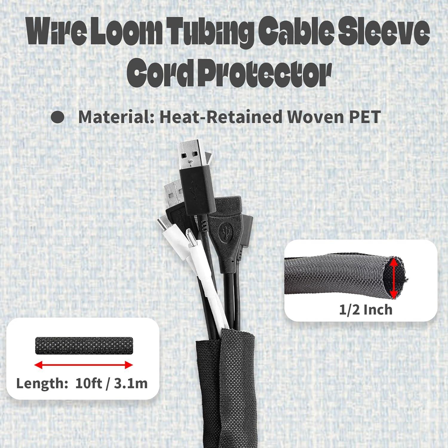 Manga de Cable Organizador Qjaiune 3m x 1.27cm Negra