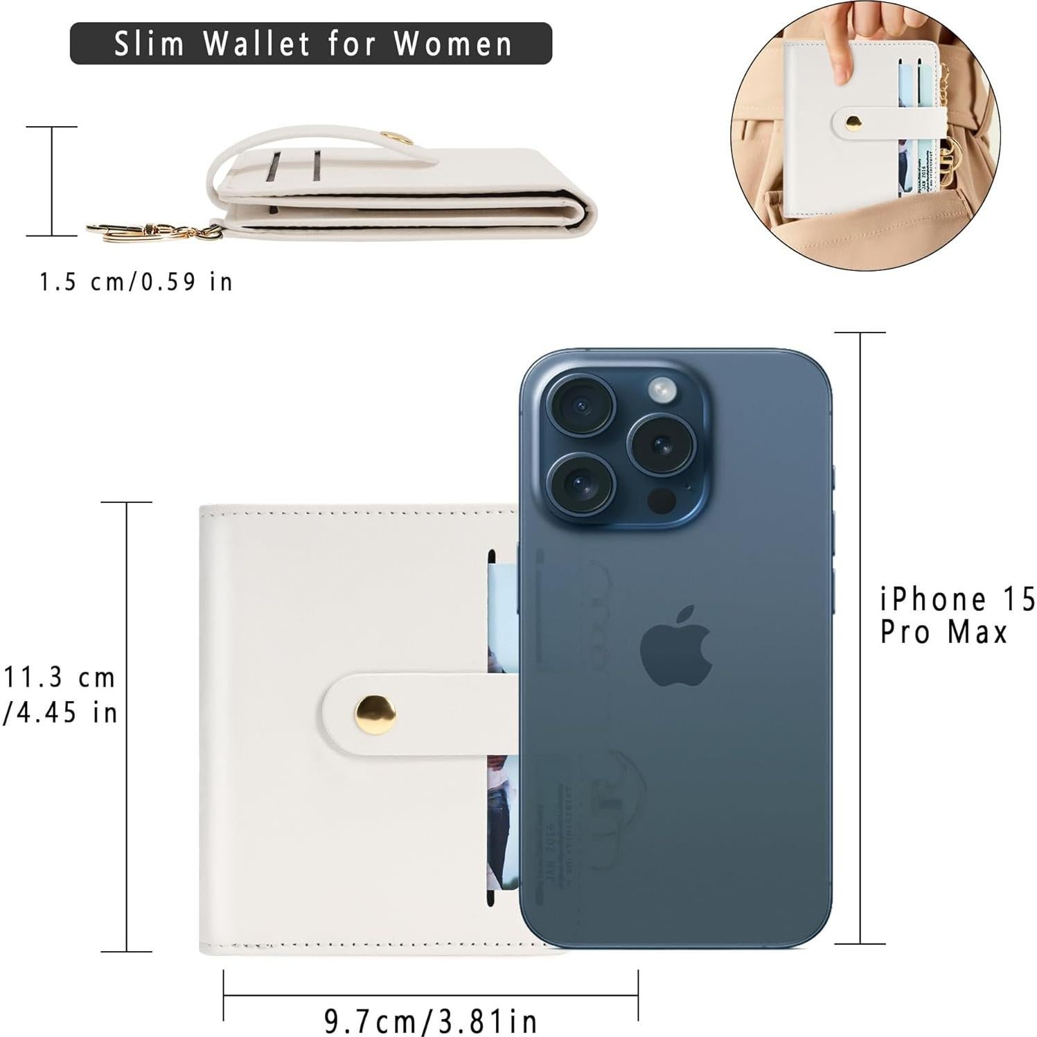 Cartera Pequeña Mujer Airkit RFID Cuero Beige con Llavero