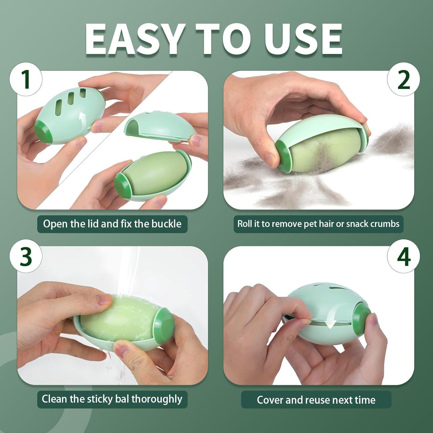 Rodillo de Pelusa Reutilizable Nyosye 6.5x10cm Verde