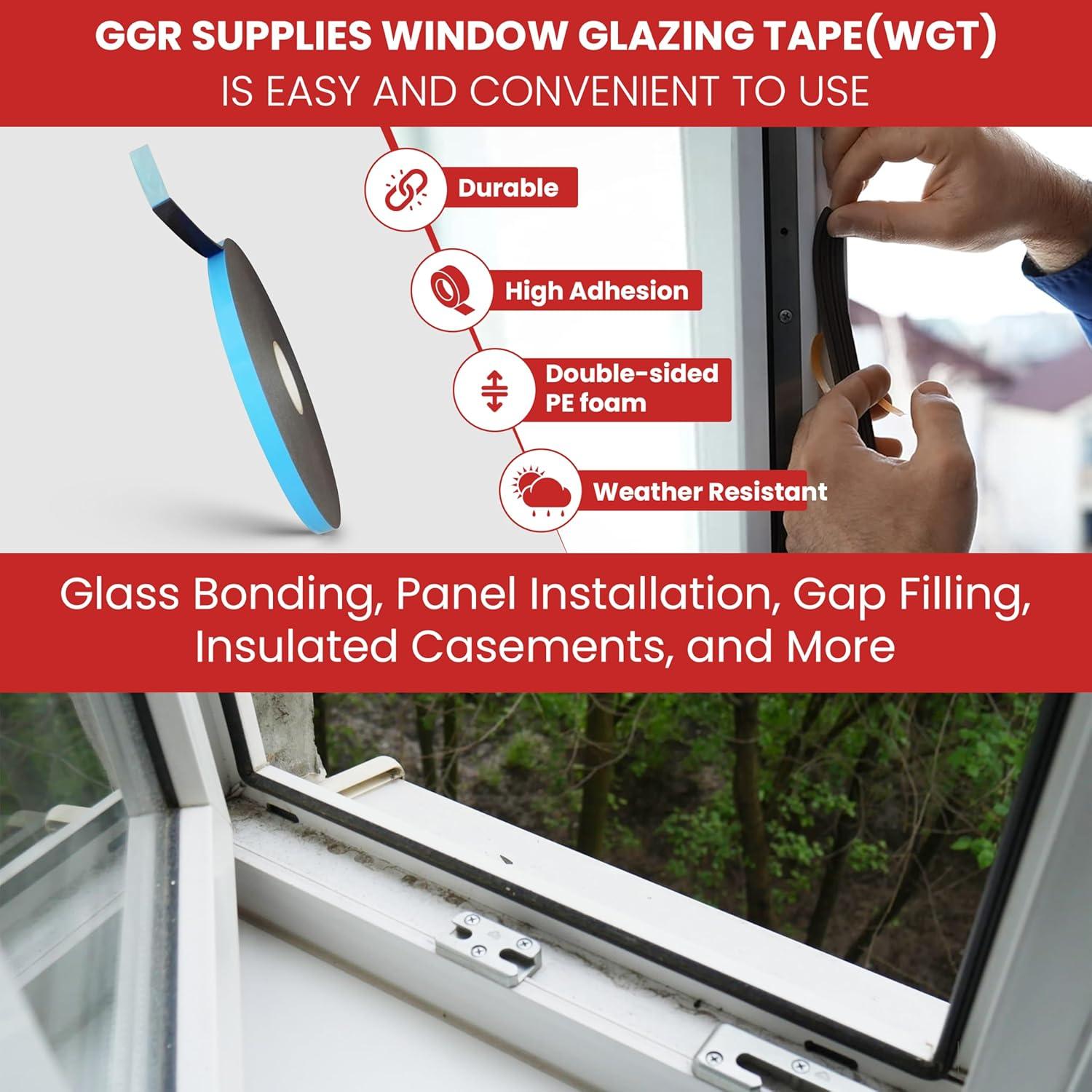 Cinta de Acristalamiento Doble Cara GGR Supplies 12.7mm x 22.86m