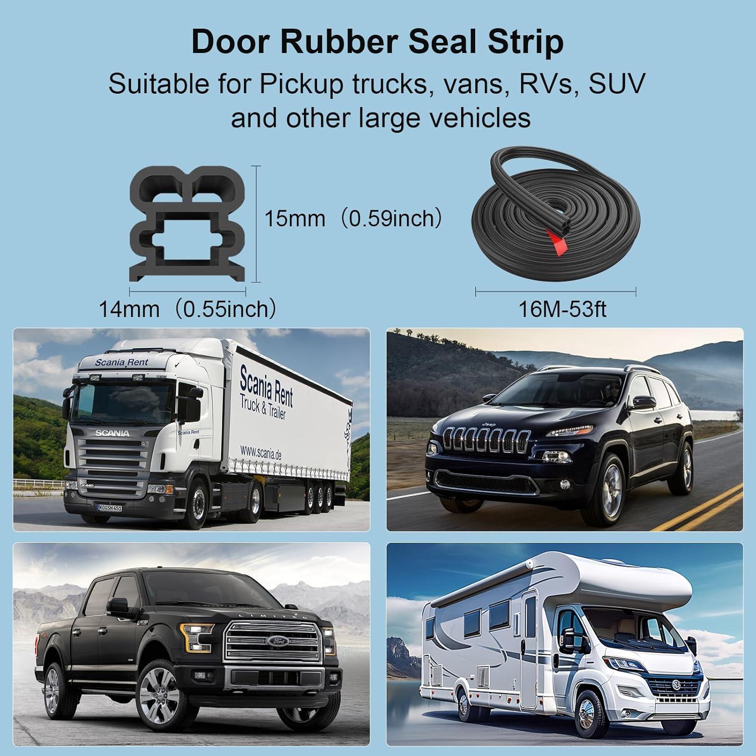 Tira de Sello de Goma BOAOSI 16m para Puertas de Vehículos Grandes