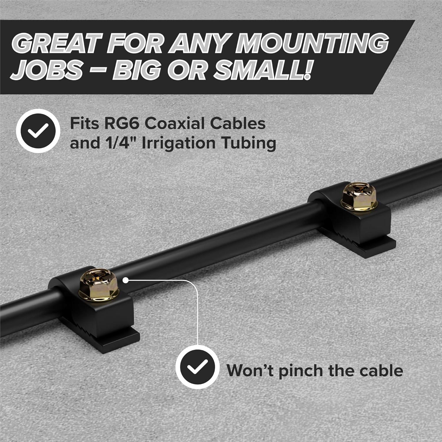 Clips de Cable Coaxial THE CIMPLE CO, Paquete de 10, Negro