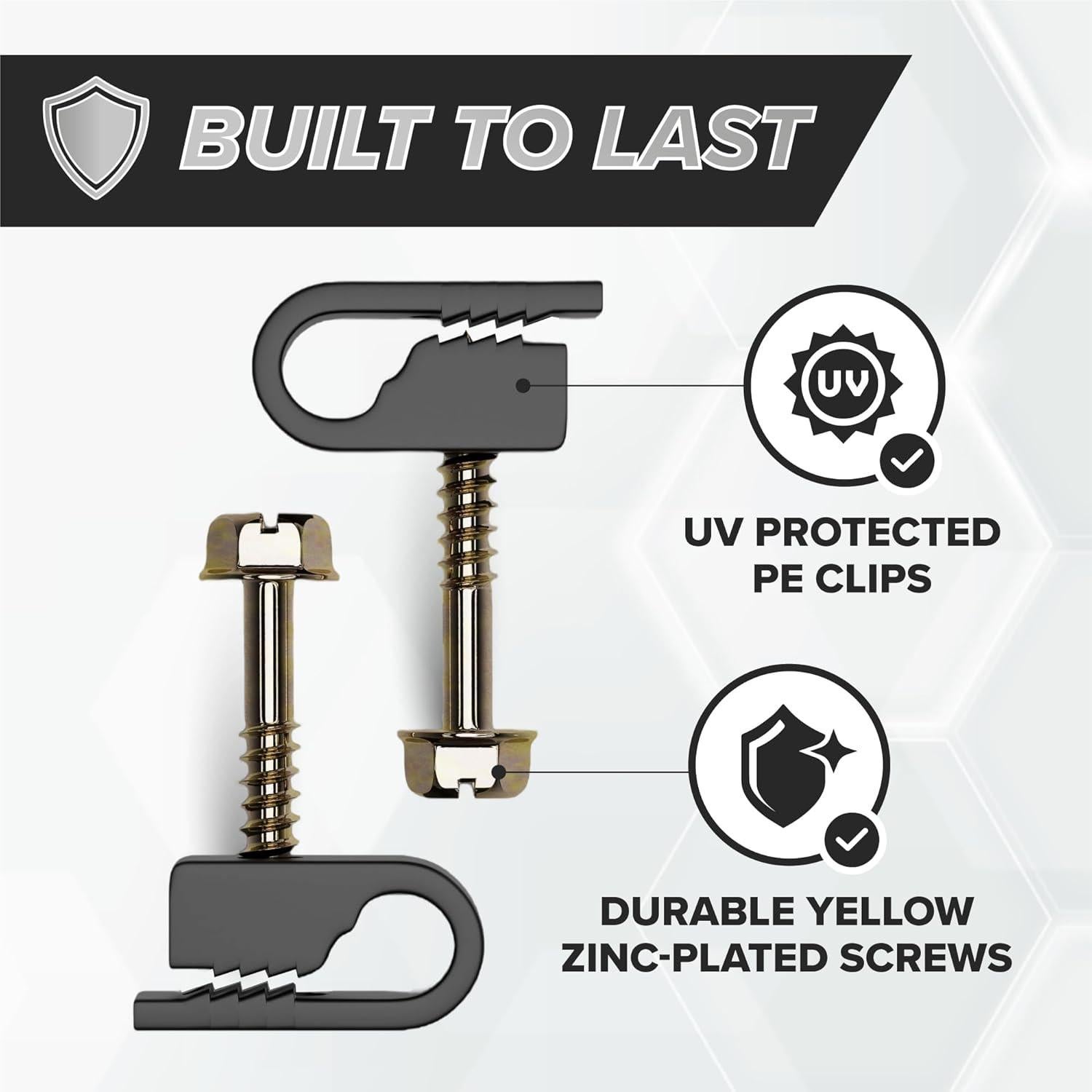 Clips de Cable Coaxial THE CIMPLE CO, Paquete de 10, Negro