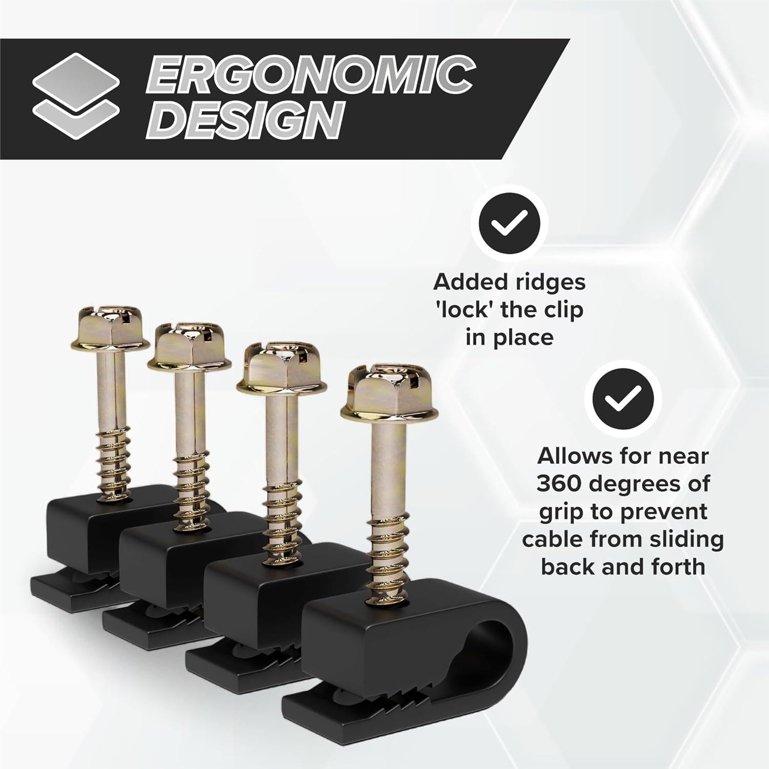 Clips de Cable Coaxial THE CIMPLE CO, Paquete de 10, Negro