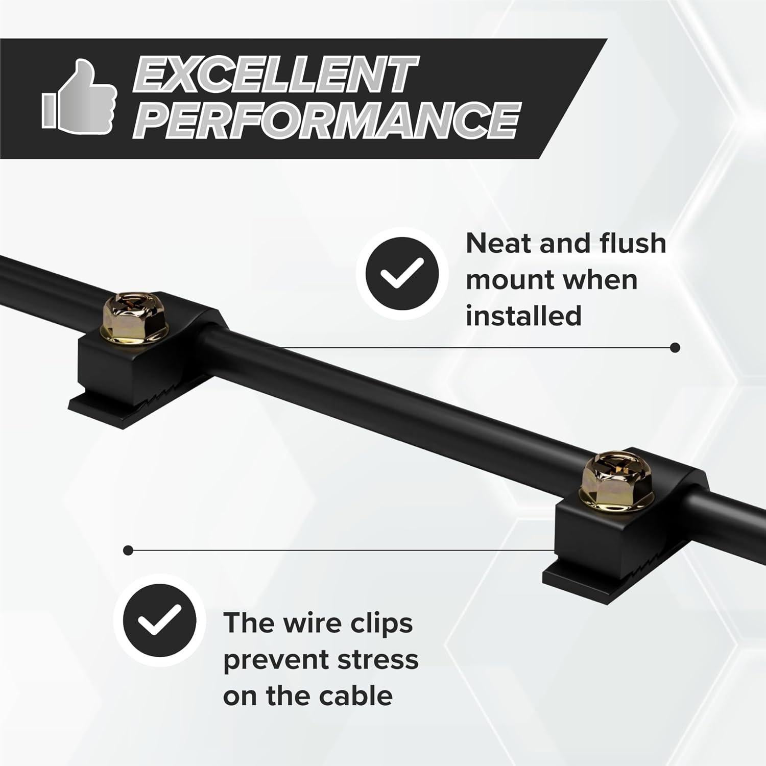 Clips de Cable Coaxial THE CIMPLE CO, Paquete de 10, Negro