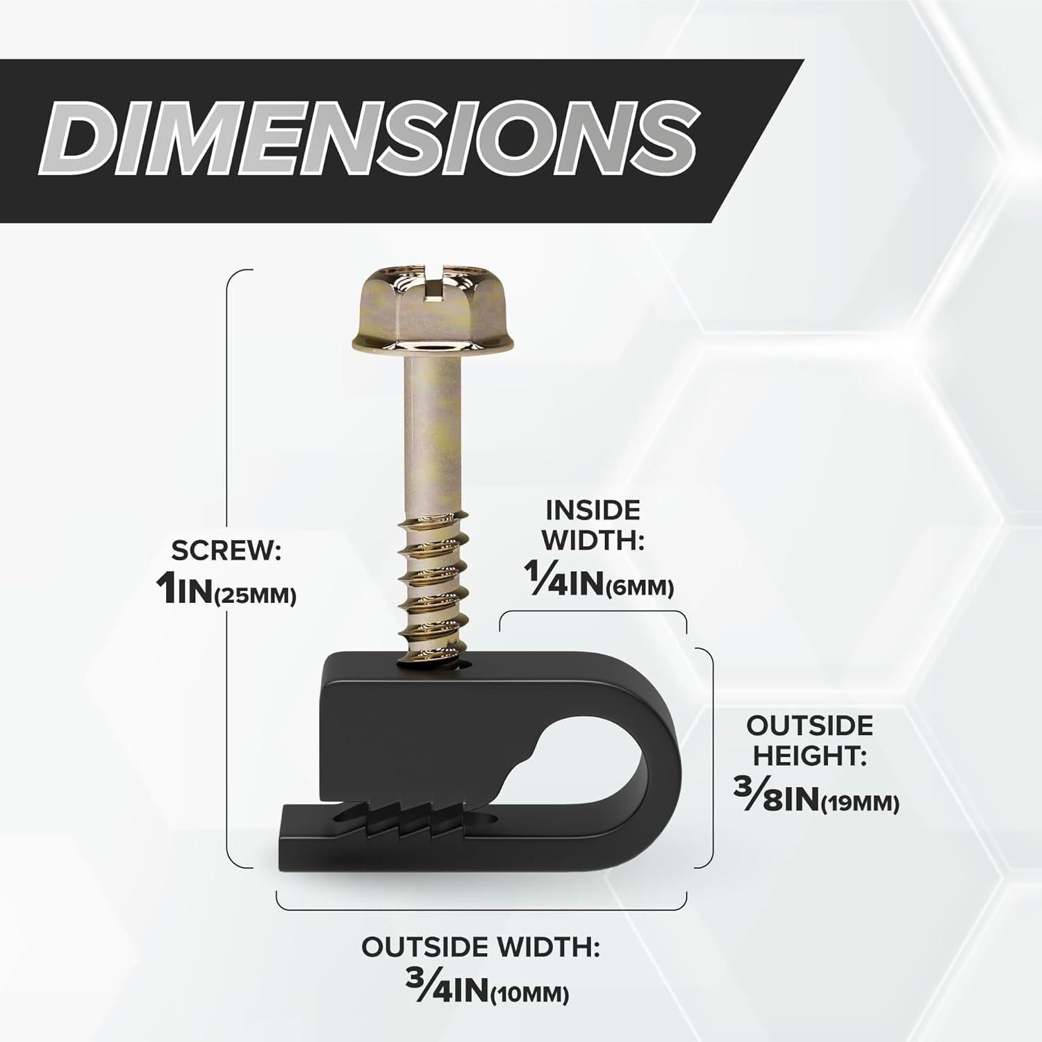 Clips de Cable Coaxial THE CIMPLE CO, Paquete de 10, Negro