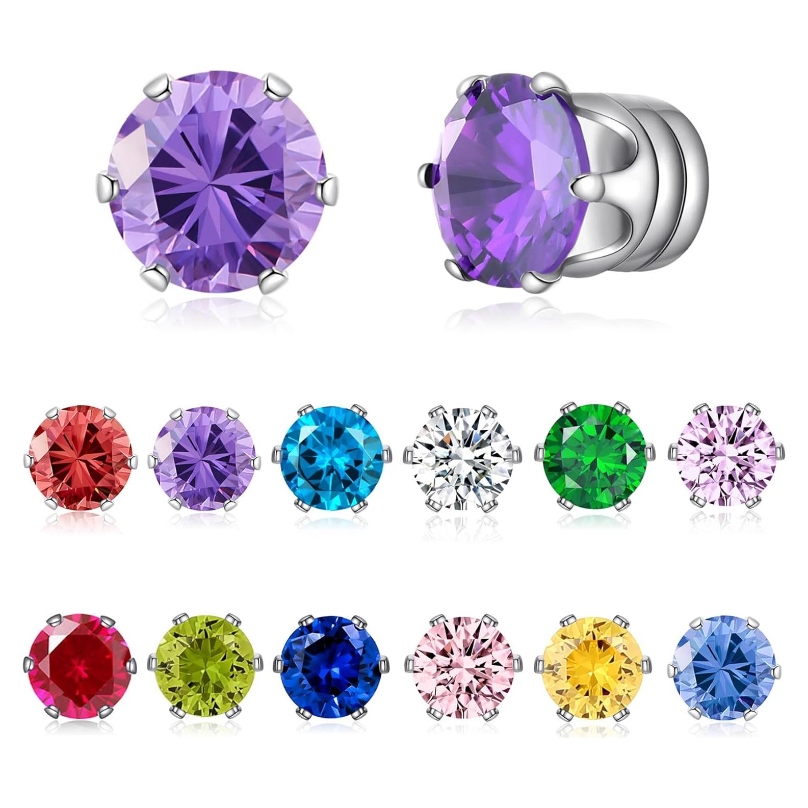 Pendientes Magnéticos Spiritlele 12 Pares con Zirconia Cubica