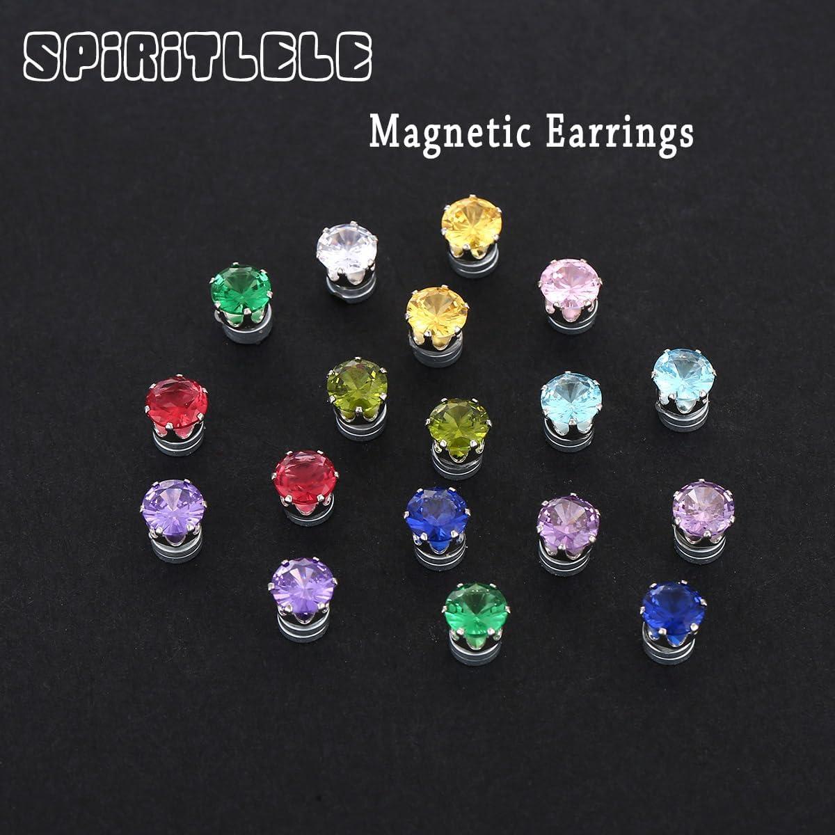 Pendientes Magnéticos Spiritlele 12 Pares con Zirconia Cubica