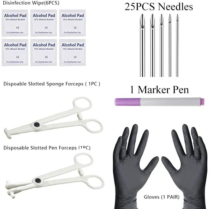Kit de Perforación Corporal 36 Piezas Acero Inoxidable