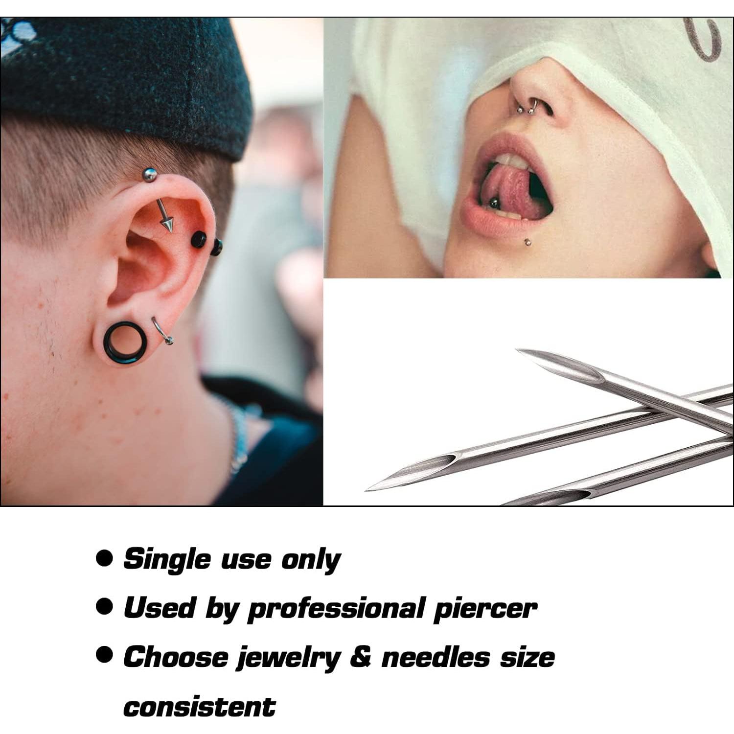 Kit de Perforación Corporal 36 Piezas Acero Inoxidable