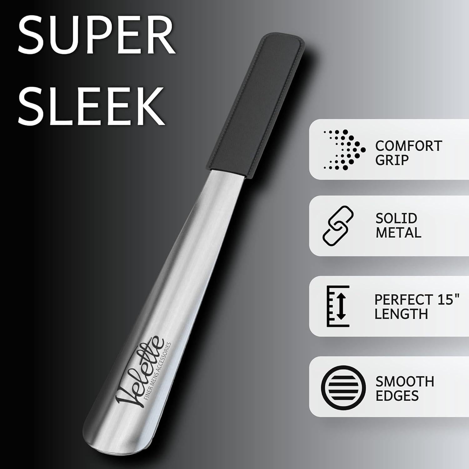 Cuchara para zapatos Velette de mango largo 38.1 cm - Metal