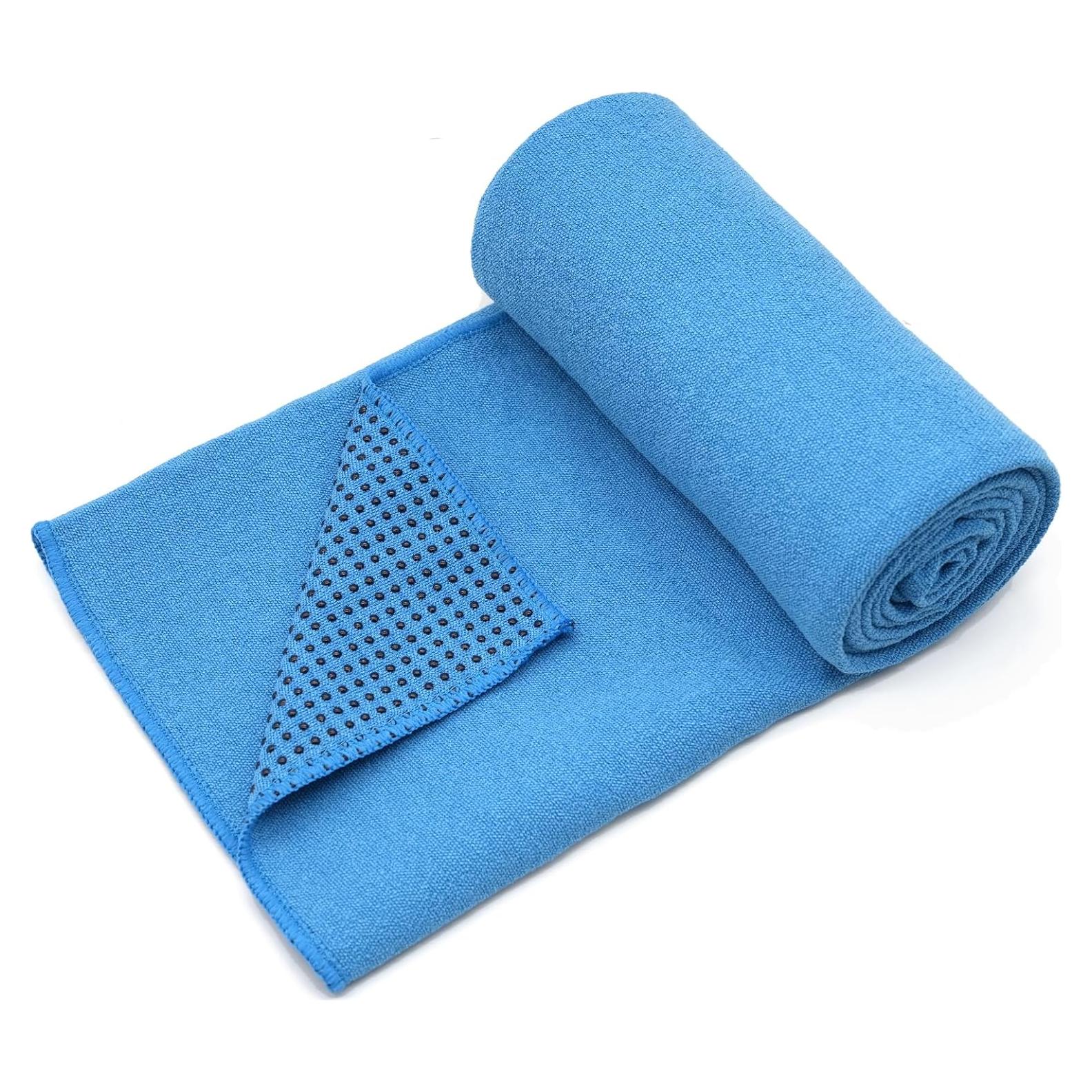 Toalla de Yoga Eunzel Antideslizante 183x61cm Azul Microfibra