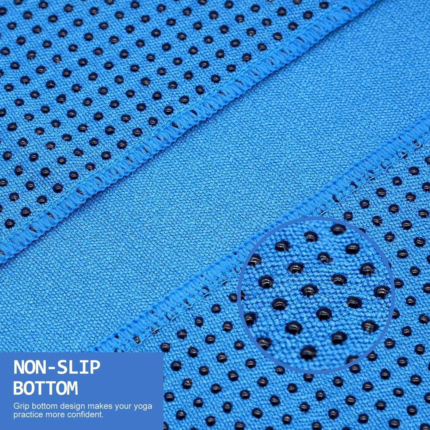 Toalla de Yoga Eunzel Antideslizante 183x61cm Azul Microfibra