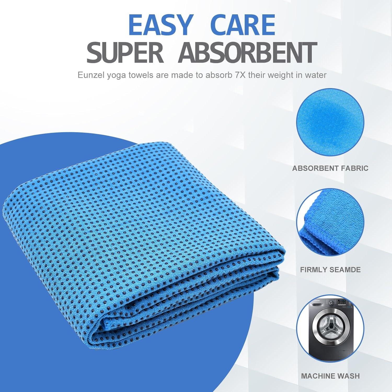 Toalla de Yoga Eunzel Antideslizante 183x61cm Azul Microfibra