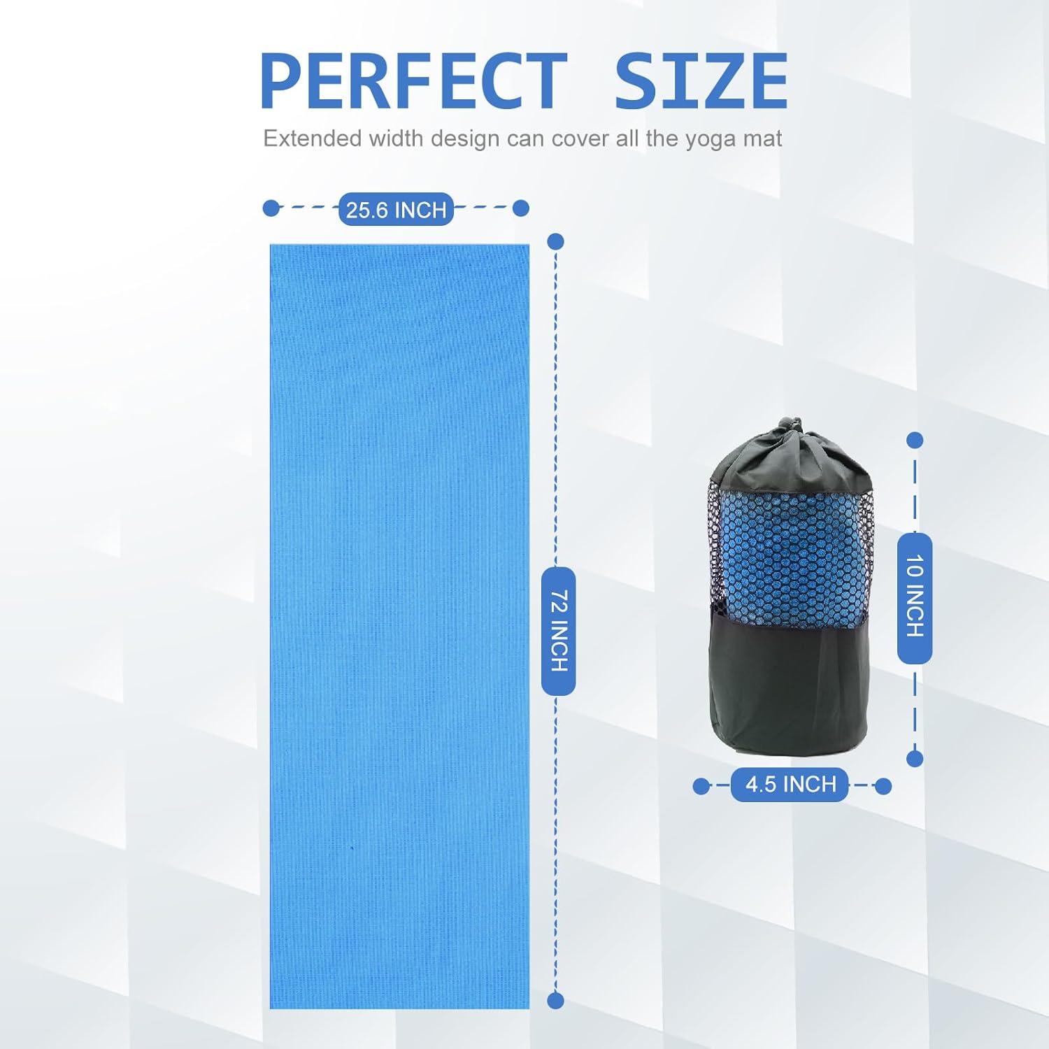 Toalla de Yoga Eunzel Antideslizante 183x61cm Azul Microfibra