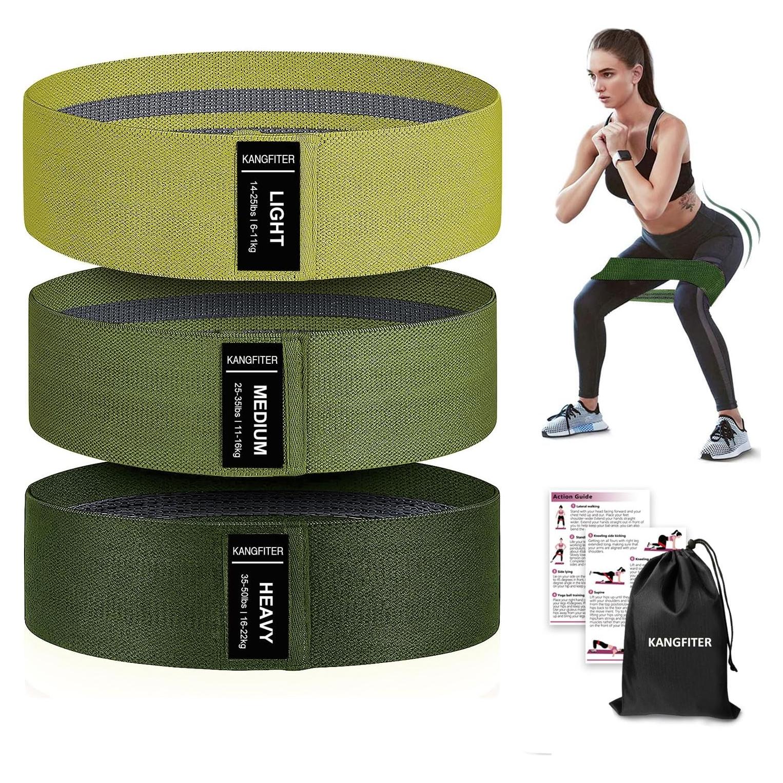 Bandas de Resistencia KANGFITER 3 PCS Antideslizantes para Ejercicio