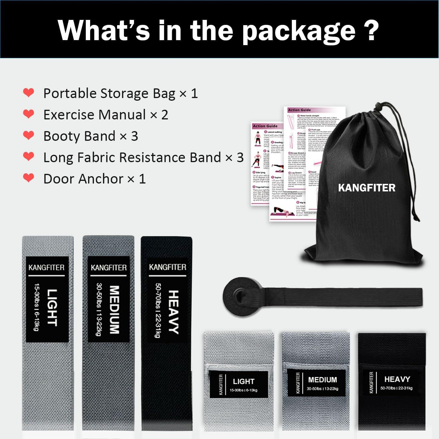 Bandas de Resistencia KANGFITER 7 PCS Antideslizantes para Ejercicio