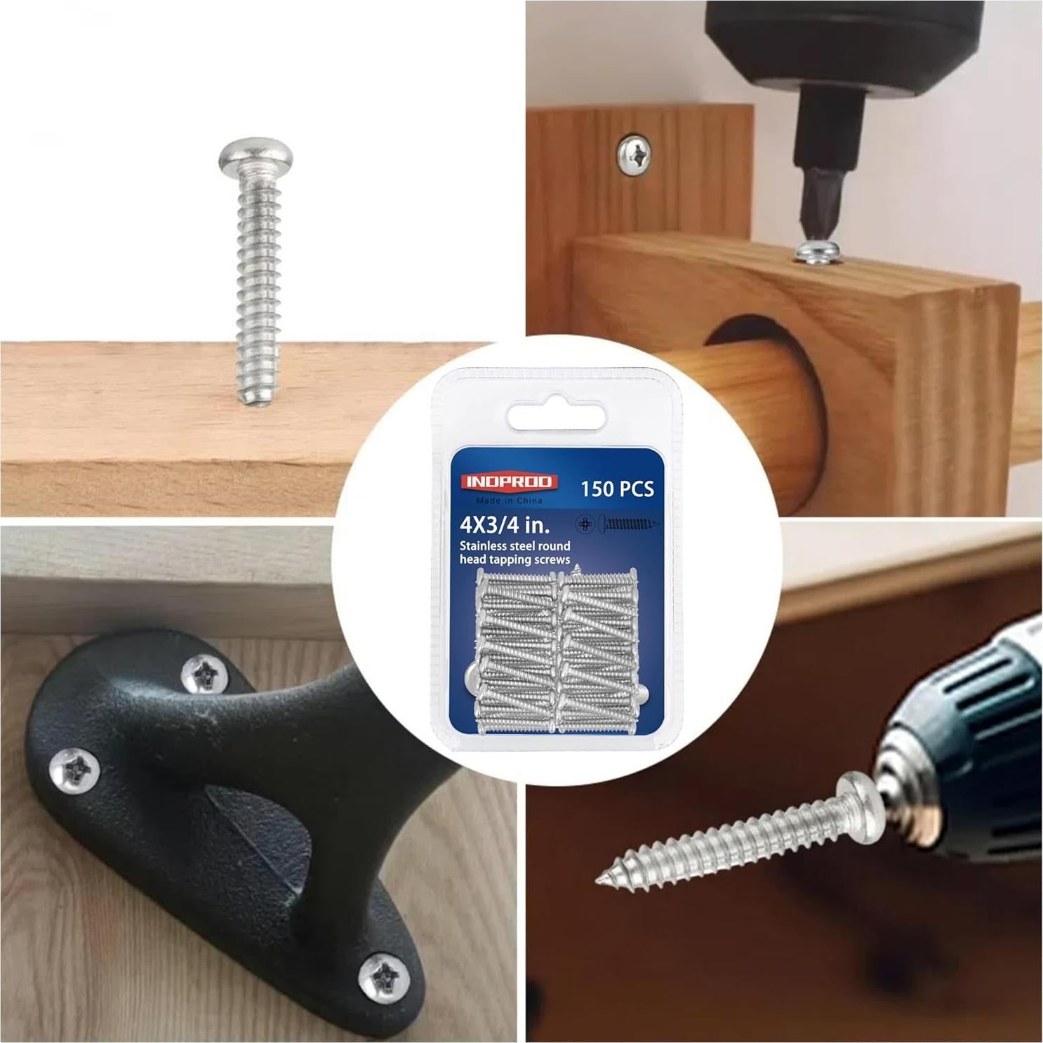 Juego de Tornillos Autoperforantes INDPROD #4 x 20mm Acero Inoxidable