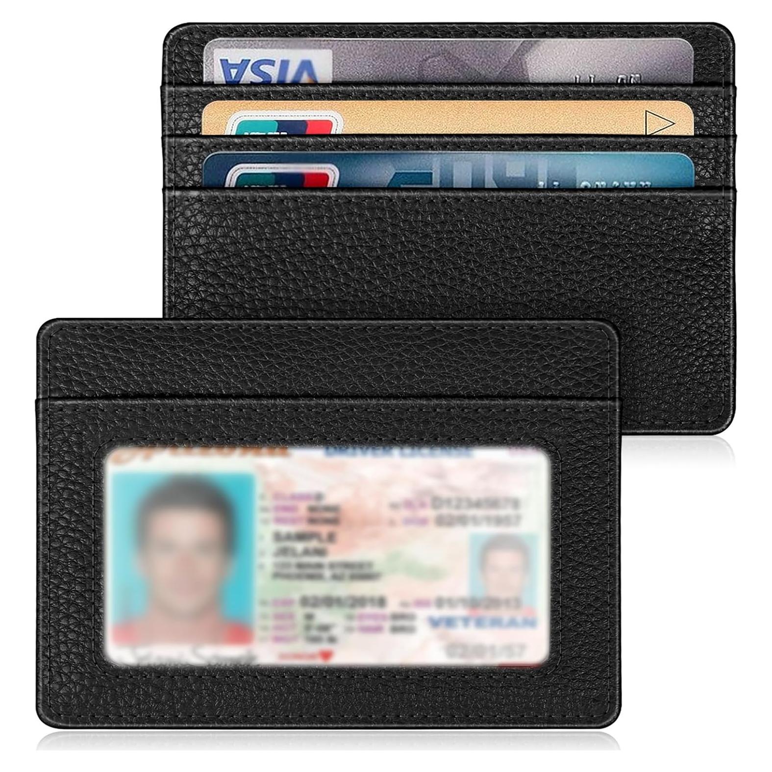 Cartera Slim Fintie Negra con Bloqueo RFID y 4 Ranuras