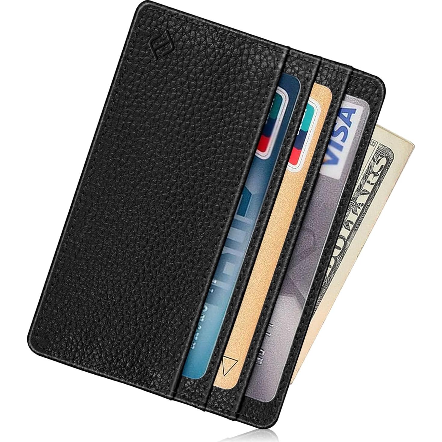 Cartera Slim Fintie Negra con Bloqueo RFID y 4 Ranuras
