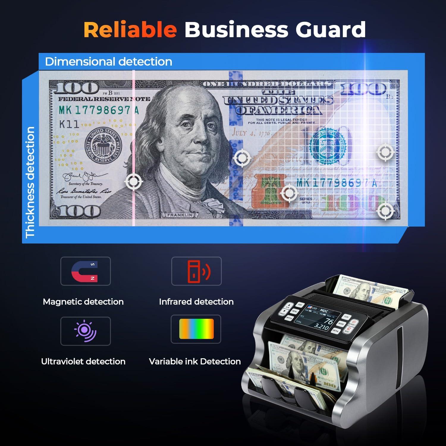 Contadora de Dinero MUNBYN IMC09 Multi Moneda UV/MG/IR