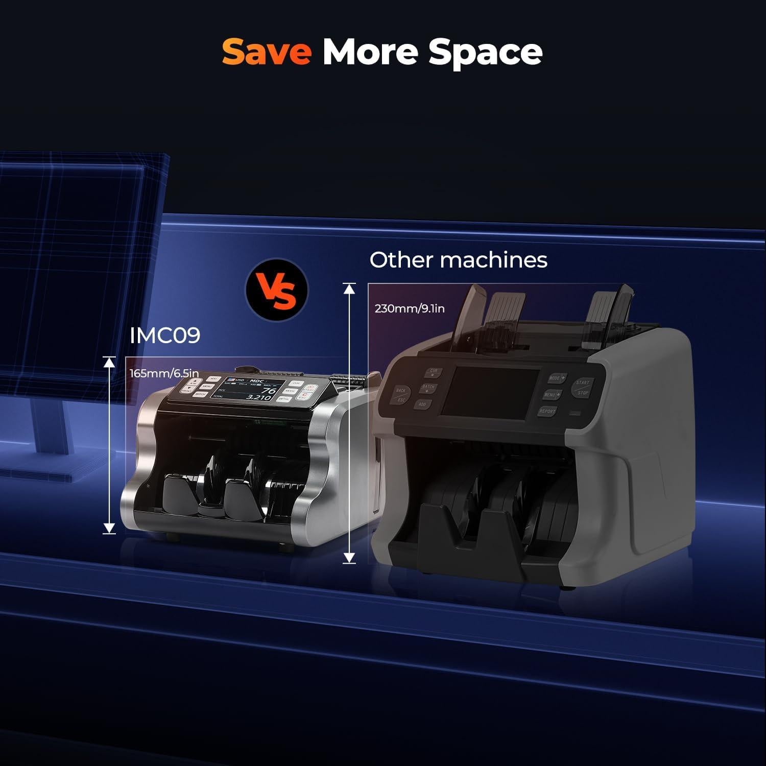 Contadora de Dinero MUNBYN IMC09 Multi Moneda UV/MG/IR