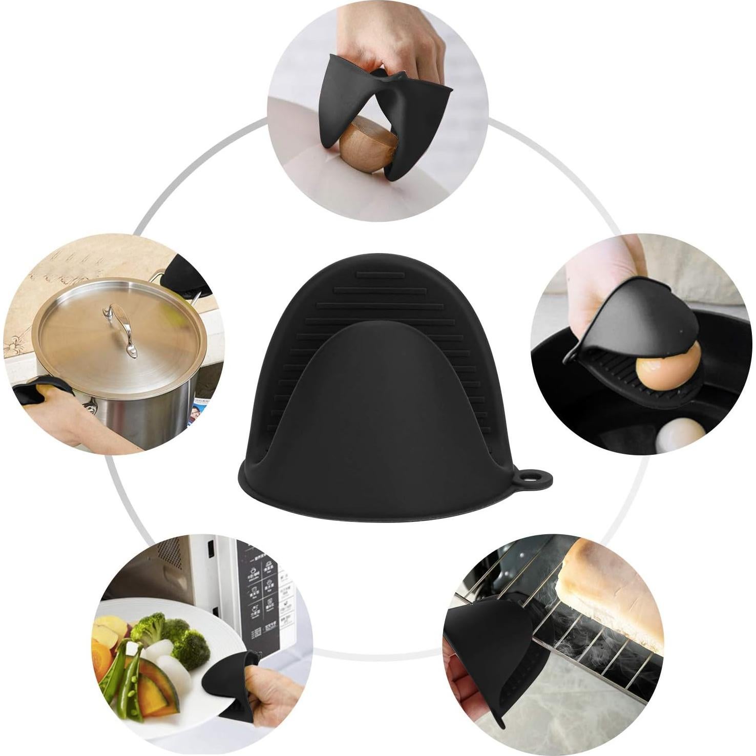 Guantes de Horno de Silicona Tifanso 220°C 1 Par Negro