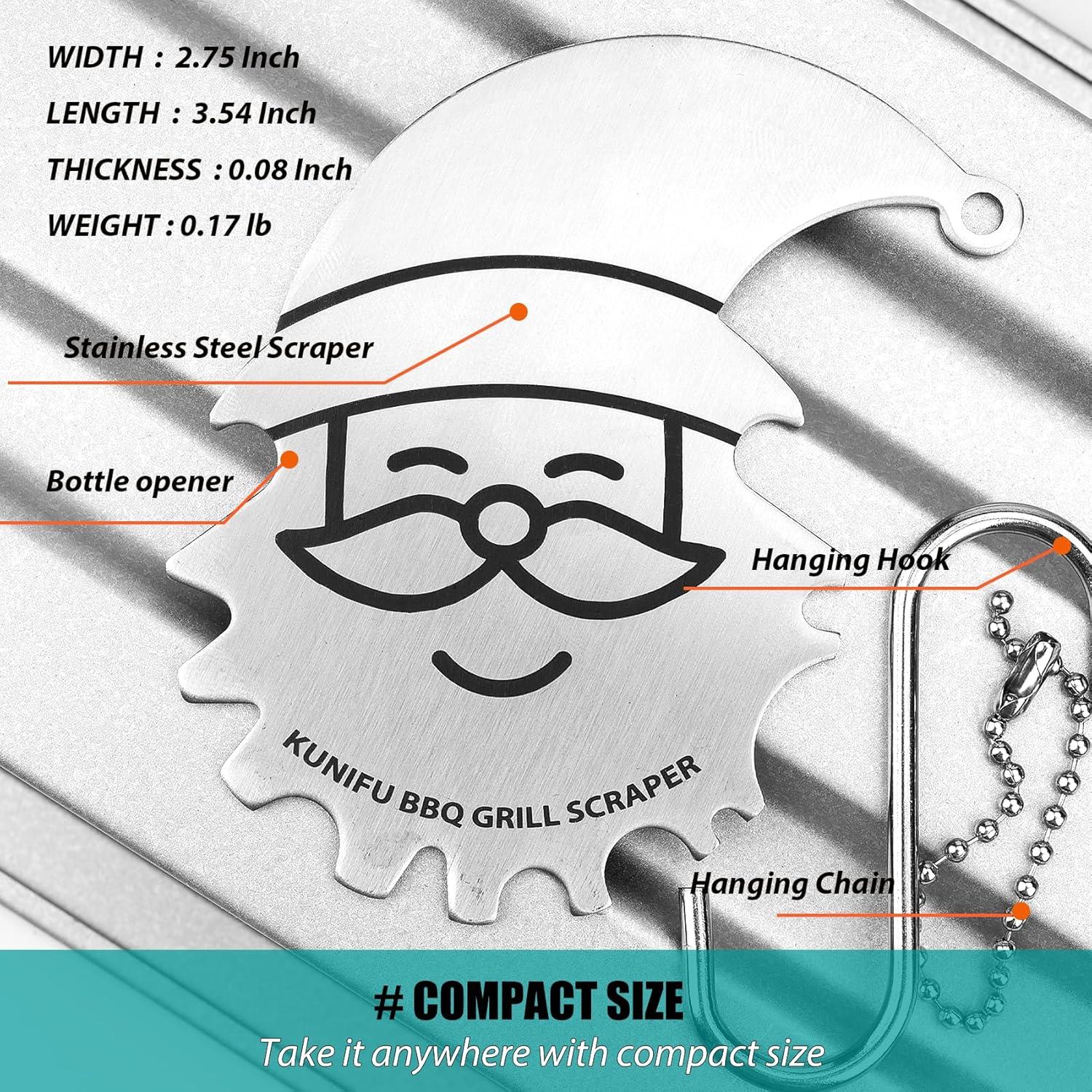 Raspador de Parrilla KUNIFU de Acero Inoxidable 6.35 cm