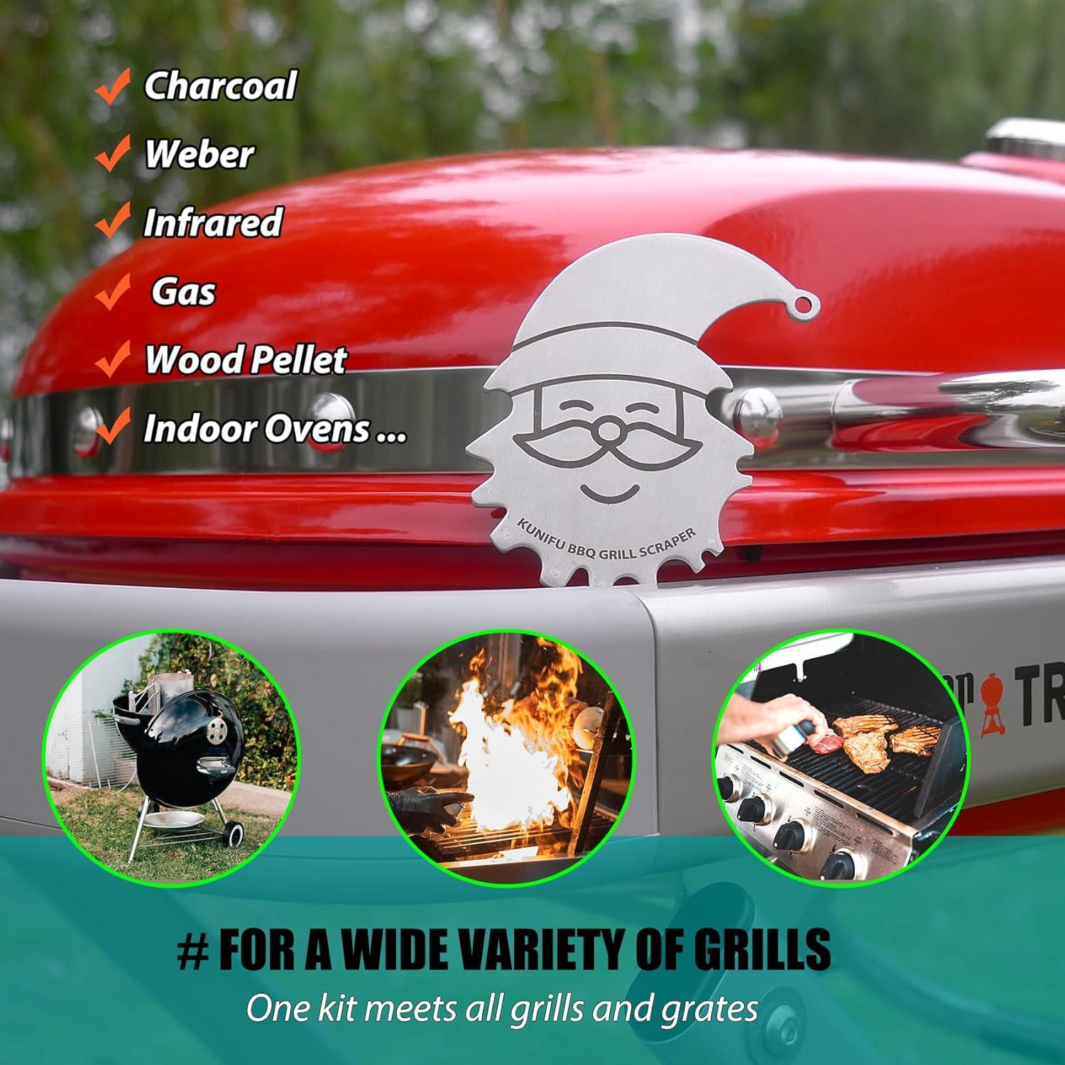 Raspador de Parrilla KUNIFU de Acero Inoxidable 6.35 cm