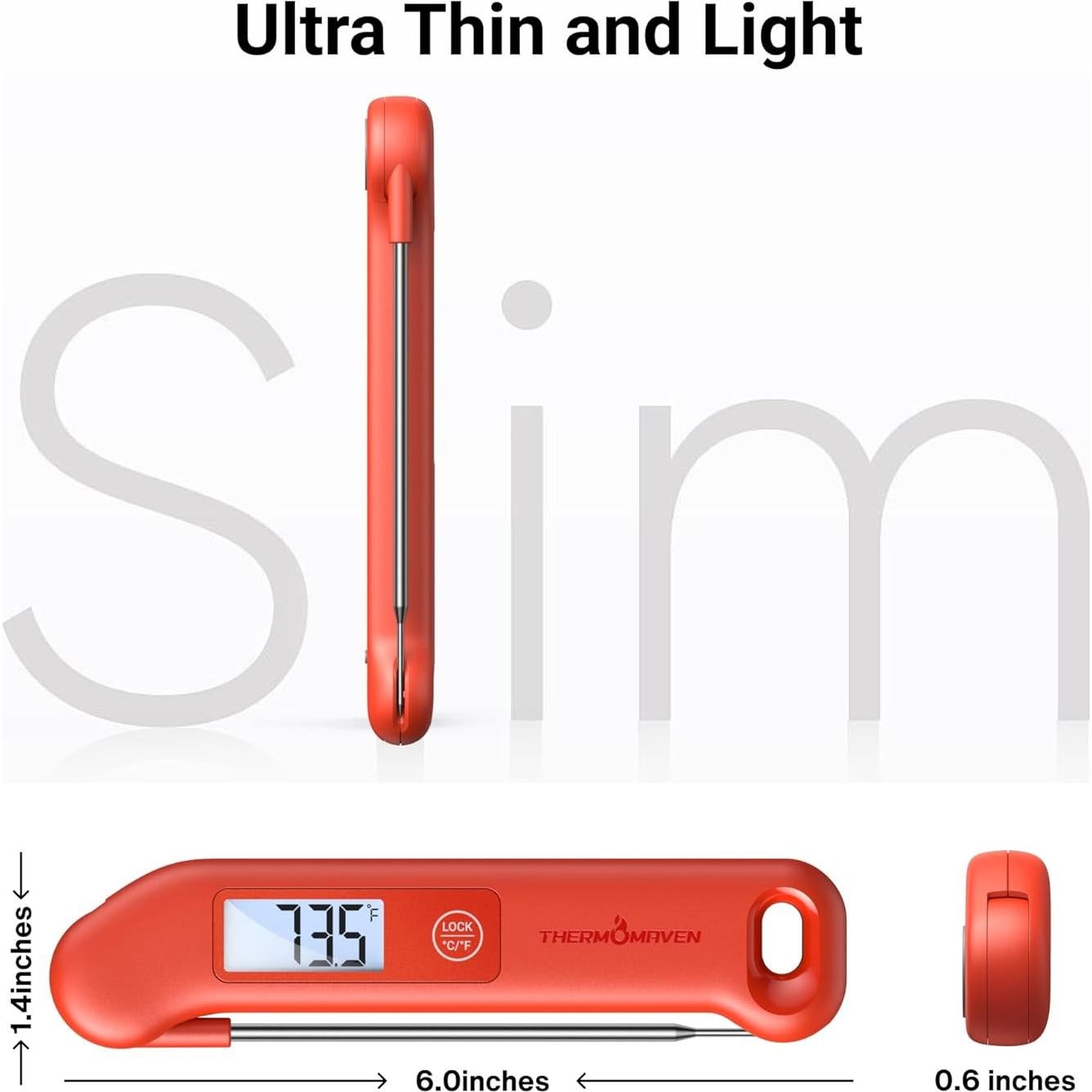 Termómetro Digital de Carne ThermoMaven Rojo, Precisión NIST