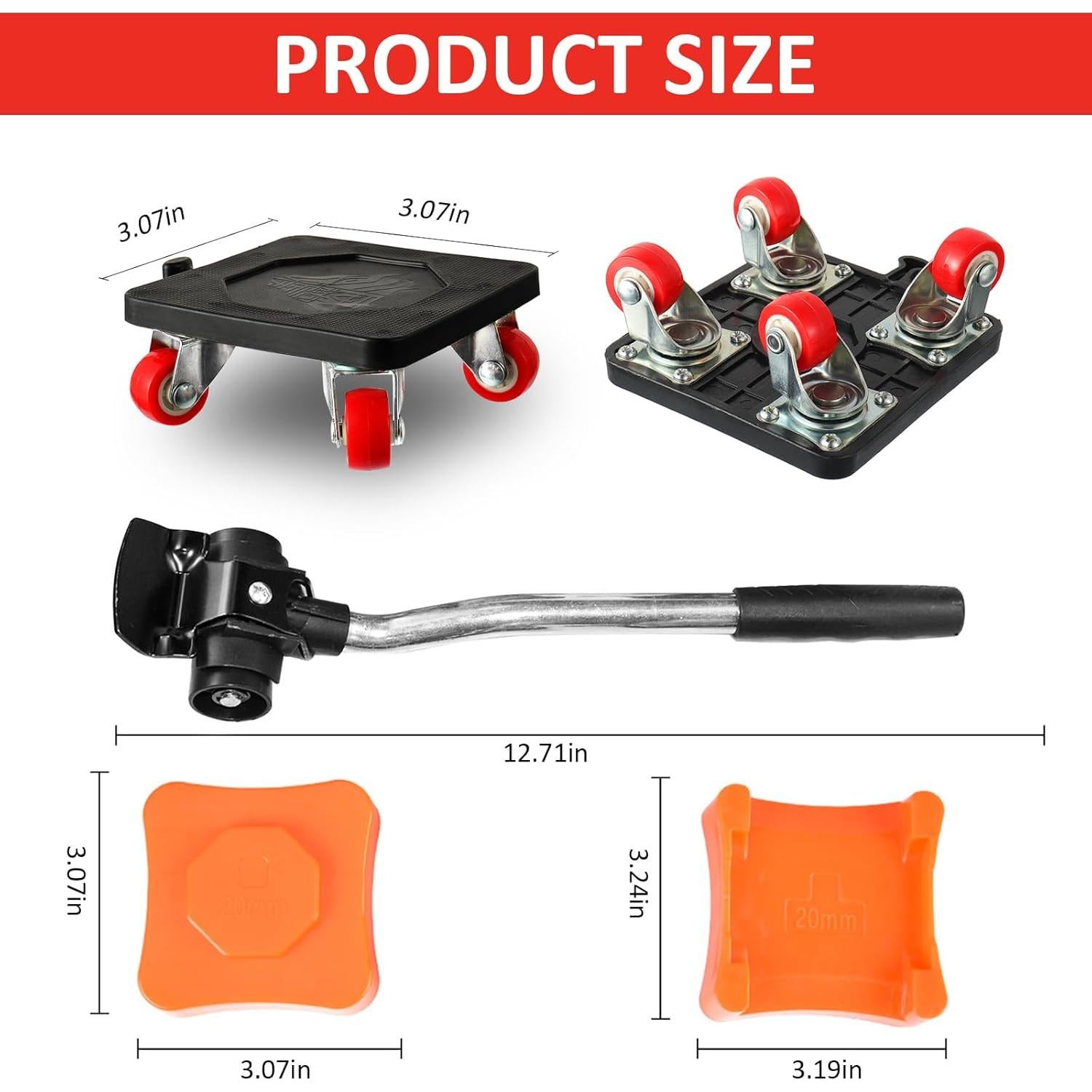 Carro de Mudanza DMLENGOIN MC-FRS01 4 Ruedas Alta Resistencia