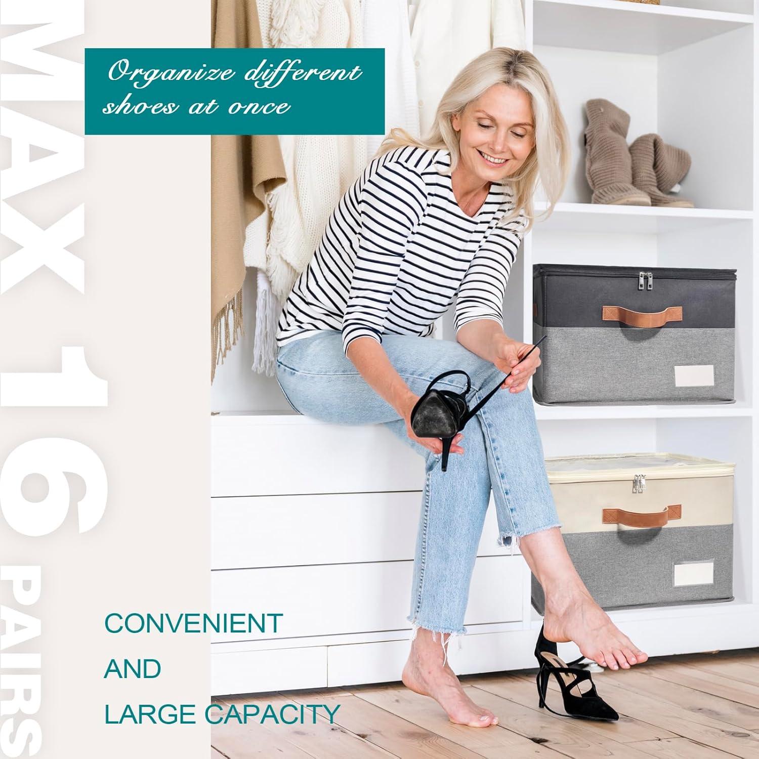 Organizador de Zapatos RONCHIL Plegable Beige 43.2x43.2x31.8 cm