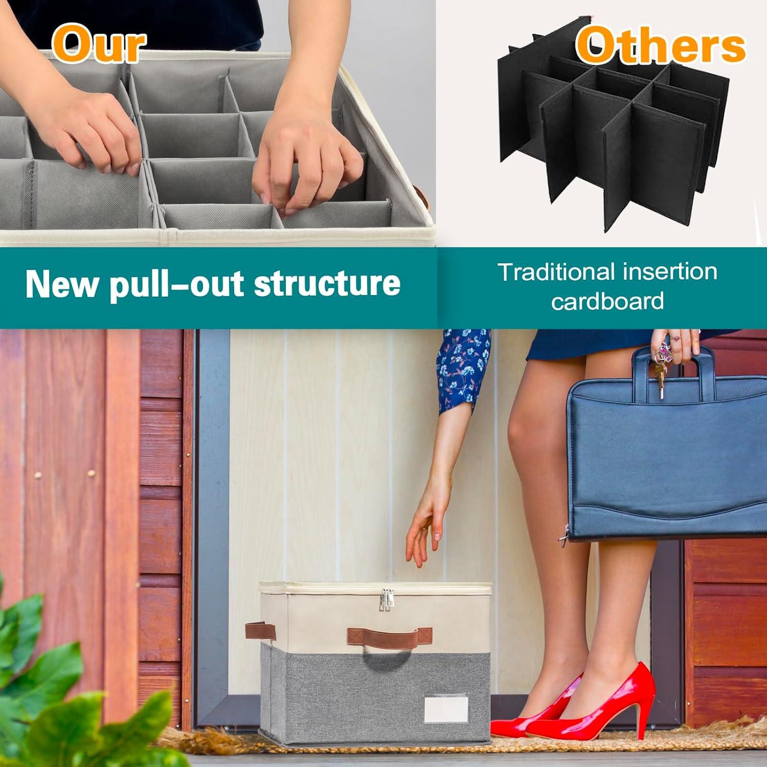 Organizador de Zapatos RONCHIL Plegable Beige 43.2x43.2x31.8 cm