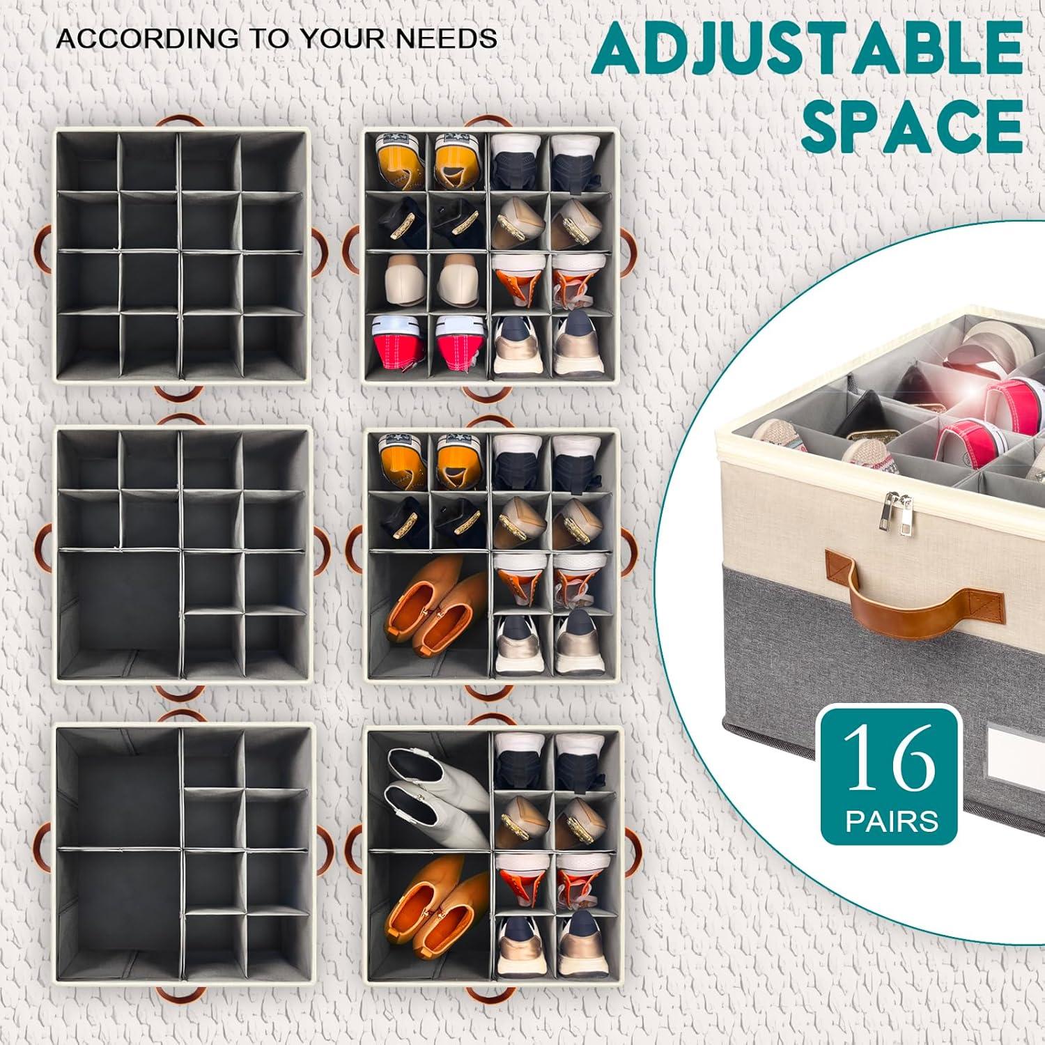 Organizador de Zapatos RONCHIL Plegable Beige 43.2x43.2x31.8 cm